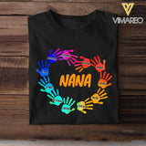 Personalized  Grandma Nickname Kid Name Hand Tshirt Printed NQHC2705