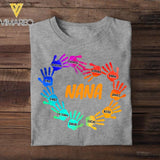 Personalized  Grandma Nickname Kid Name Hand Tshirt Printed NQHC2705
