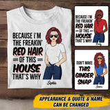 Personalized Red Hair This Ginger Snap Girl Tshirt Printed QTDT0106