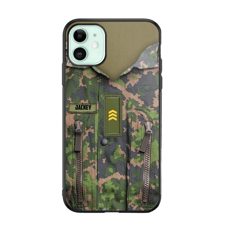 Personalized Finnish Soldier Phone Case Camo Printed 22JUN-HY01