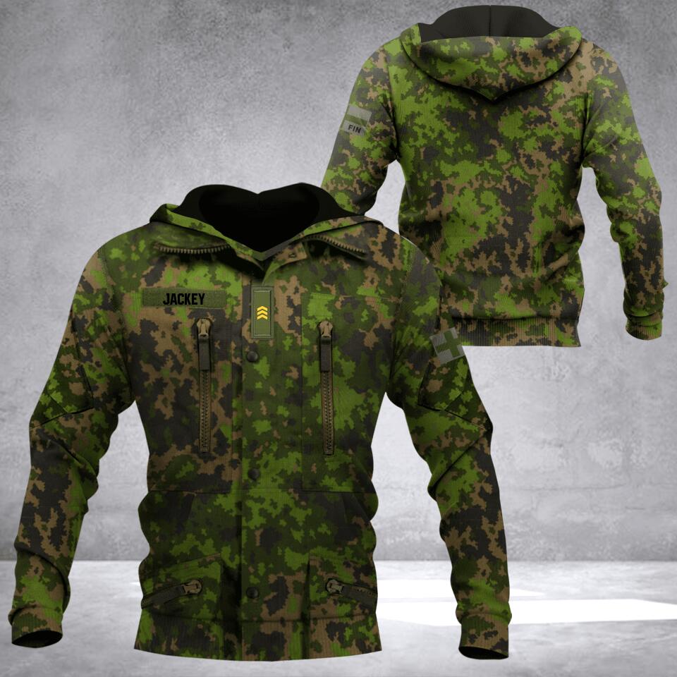 Personalized Finnish Soldier Camo Hoodie 3D Printed 22JUL-DT02