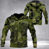 Personalized Swedish Soldier Camo Hoodie 3D Printed 22JUL-DT02