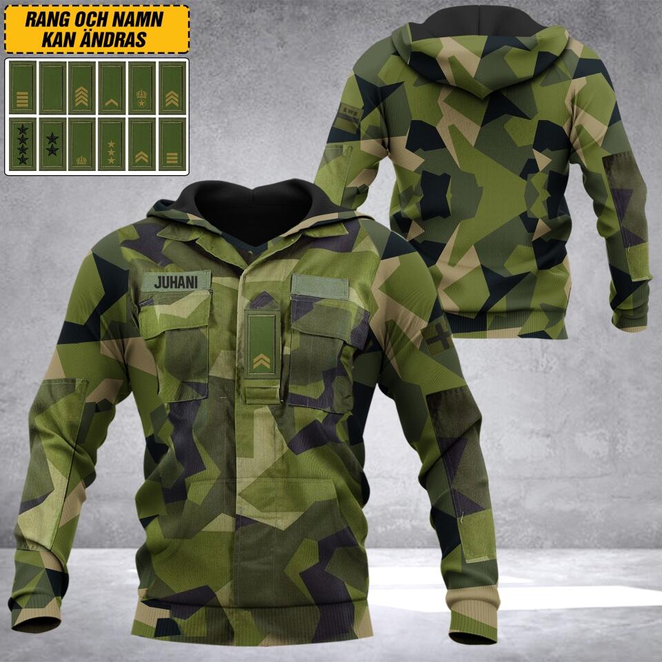 Personalized Swedish Soldier Camo Hoodie 3D Printed 22JUL-DT02
