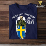 Personalized Mess with the best-Swedish soldier Tshirt Printed QTDT0306