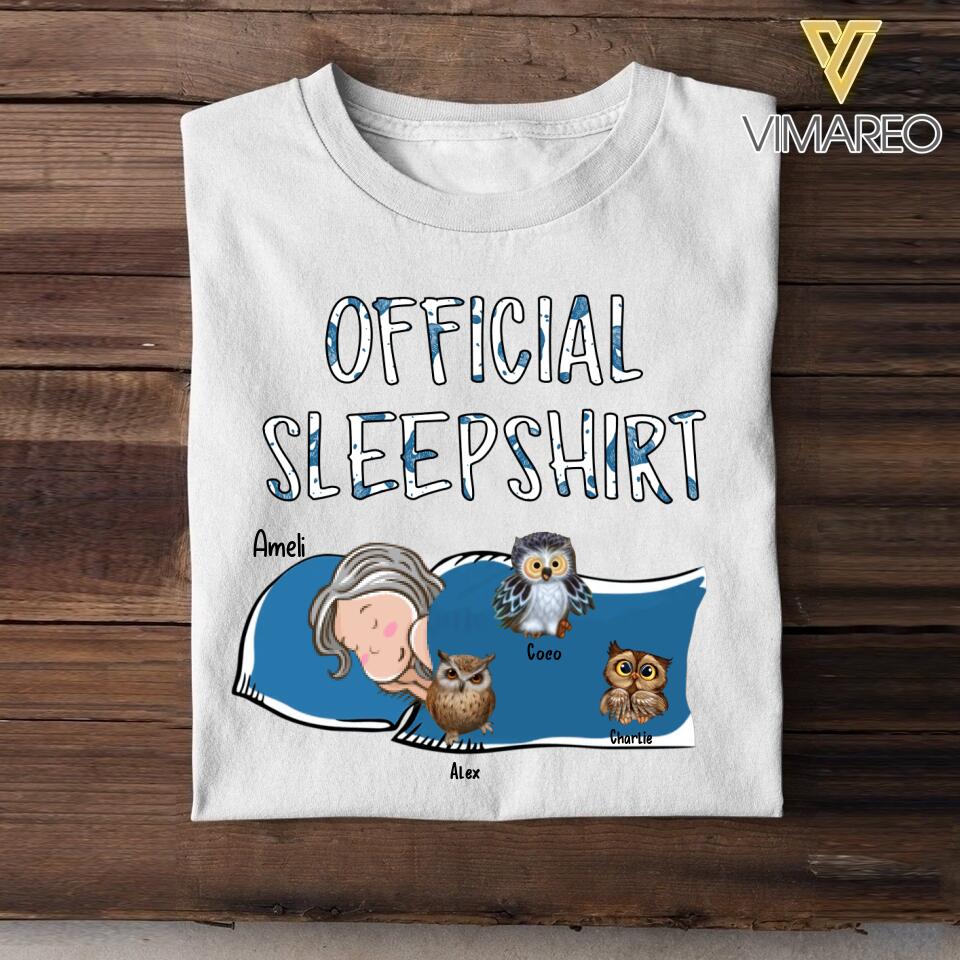 Personalized Owl Official Sleep Tshirt Printed NQHC3105