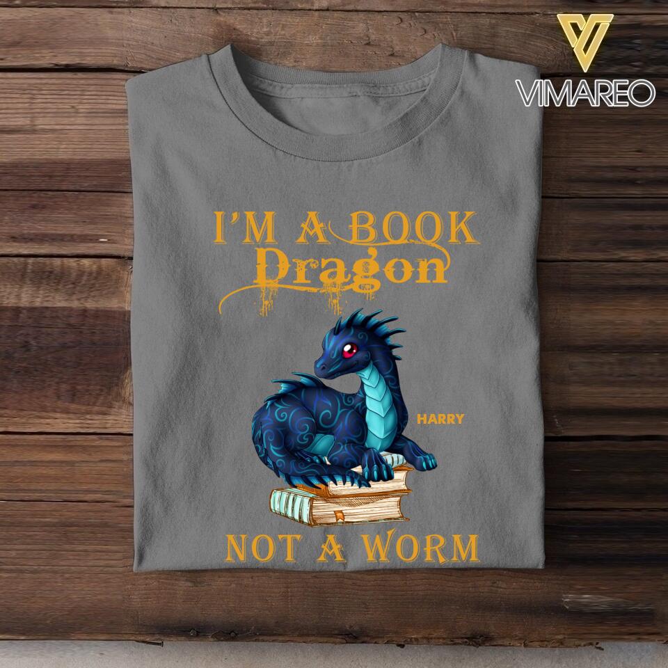 Personalized I'm A Book Dragon Not A Worm Tshirt Printed NQHC3105