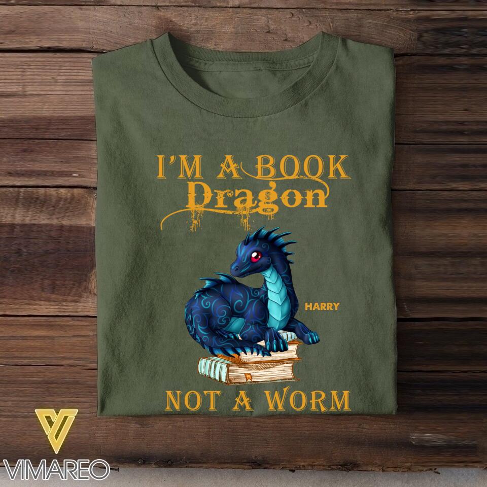 Personalized I'm A Book Dragon Not A Worm Tshirt Printed NQHC3105