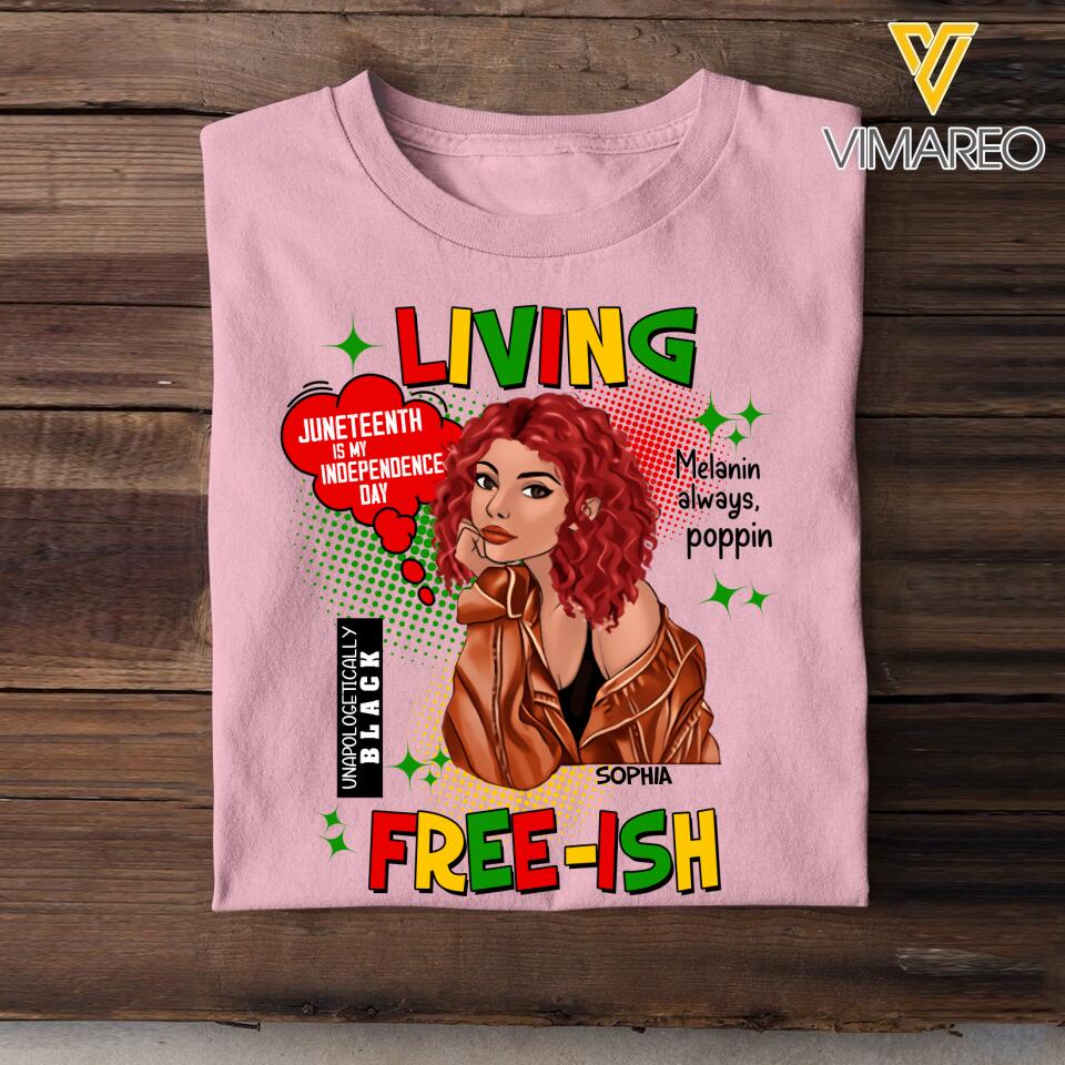 Personalized juneteenth-free ish Tshirt Printed QTDT306