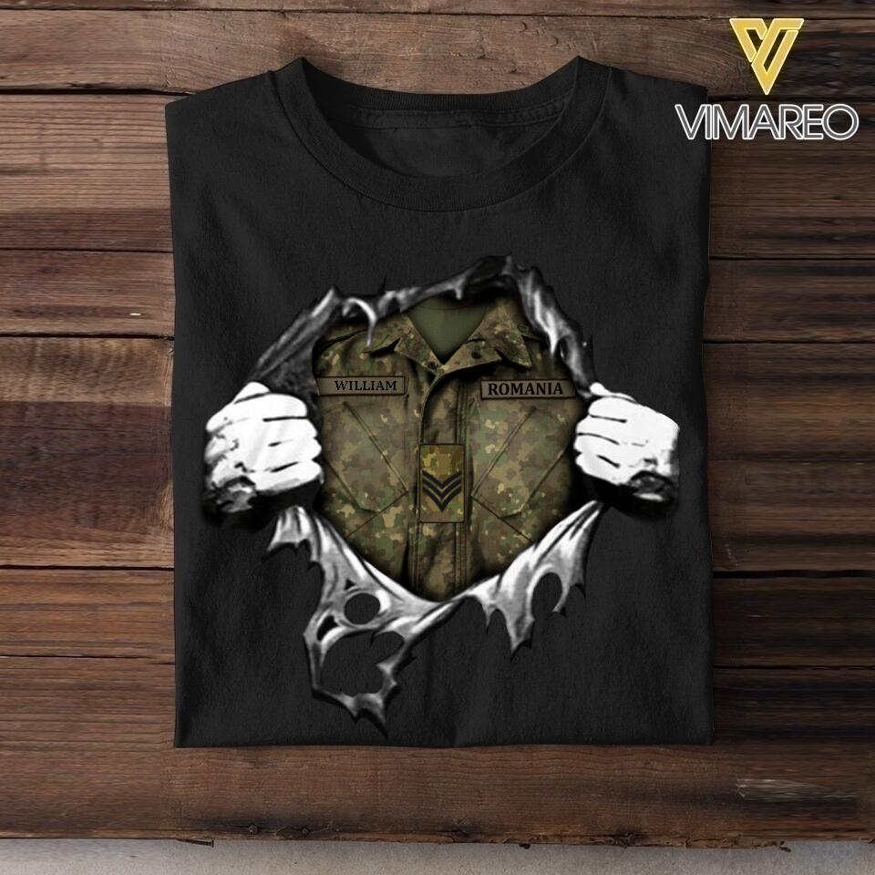 Personalized Romanian Soldier Tshirt Printed 22JUL-DT03