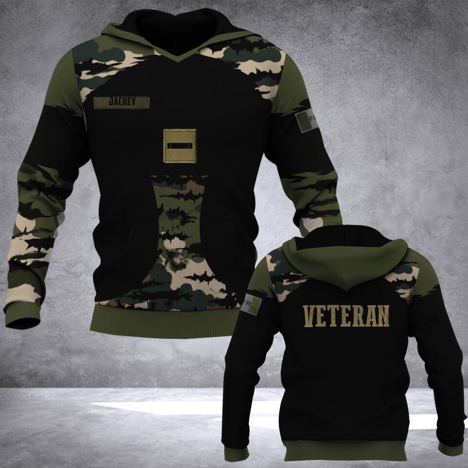 Personalized France Veteran Camo Tshirt or Hoodie 3D Printed QTDT0406