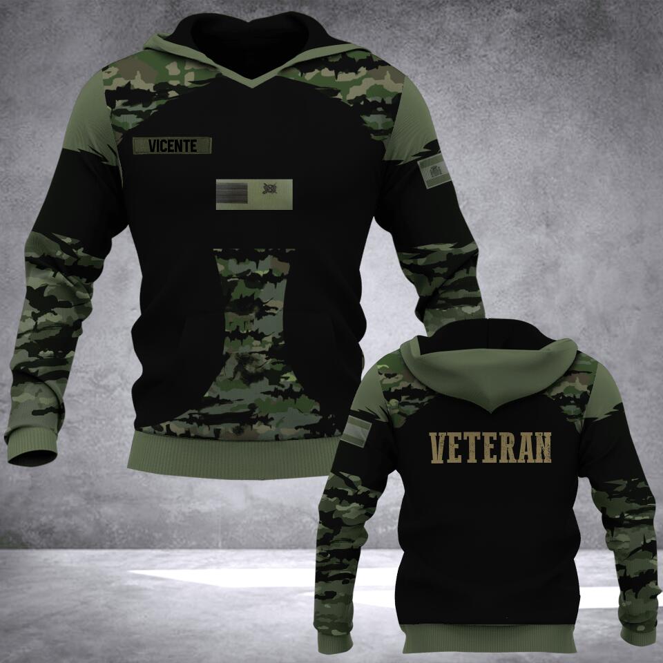 Personalized Spanish Veteran Camo Hoodie 3D Printed QTDT0406