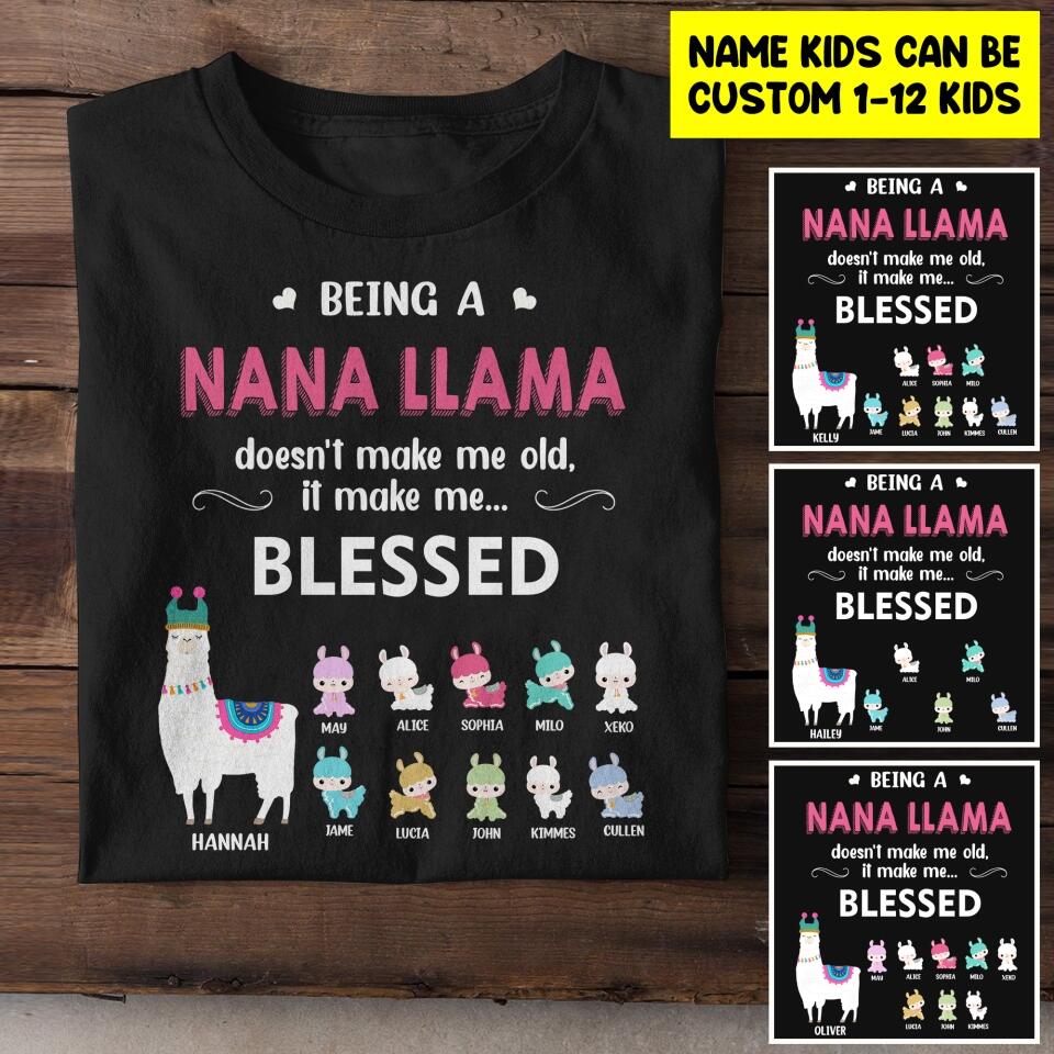 Personalized  NaNa Llama Tshirt Printed QTHY046