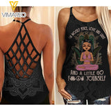 PERSONALIZED I'M MOSTLY PEACE LOVE AND LIGHT AND A LITTLE GO FUCK YOURSELF TSHIRT / CRISS CROSS TANK QTTQ0303