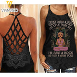 PERSONALIZED I'M NOT SUGAR AND SPICE AND EVERYTHING NICE YOGA GIRL TSHIRT / CRISS CROSS TANK QTTQ0303