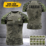 DH Personalized Canadian Veterans/Soldier Tshirt 3D Printed DT0406