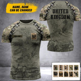 DH Personalized United Kingdom Veterans/Soldier Tshirt 3D Printed DT0406