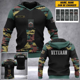 Personalized Belgium Veteran Camo Hoodie 3D Printed QTDT0706