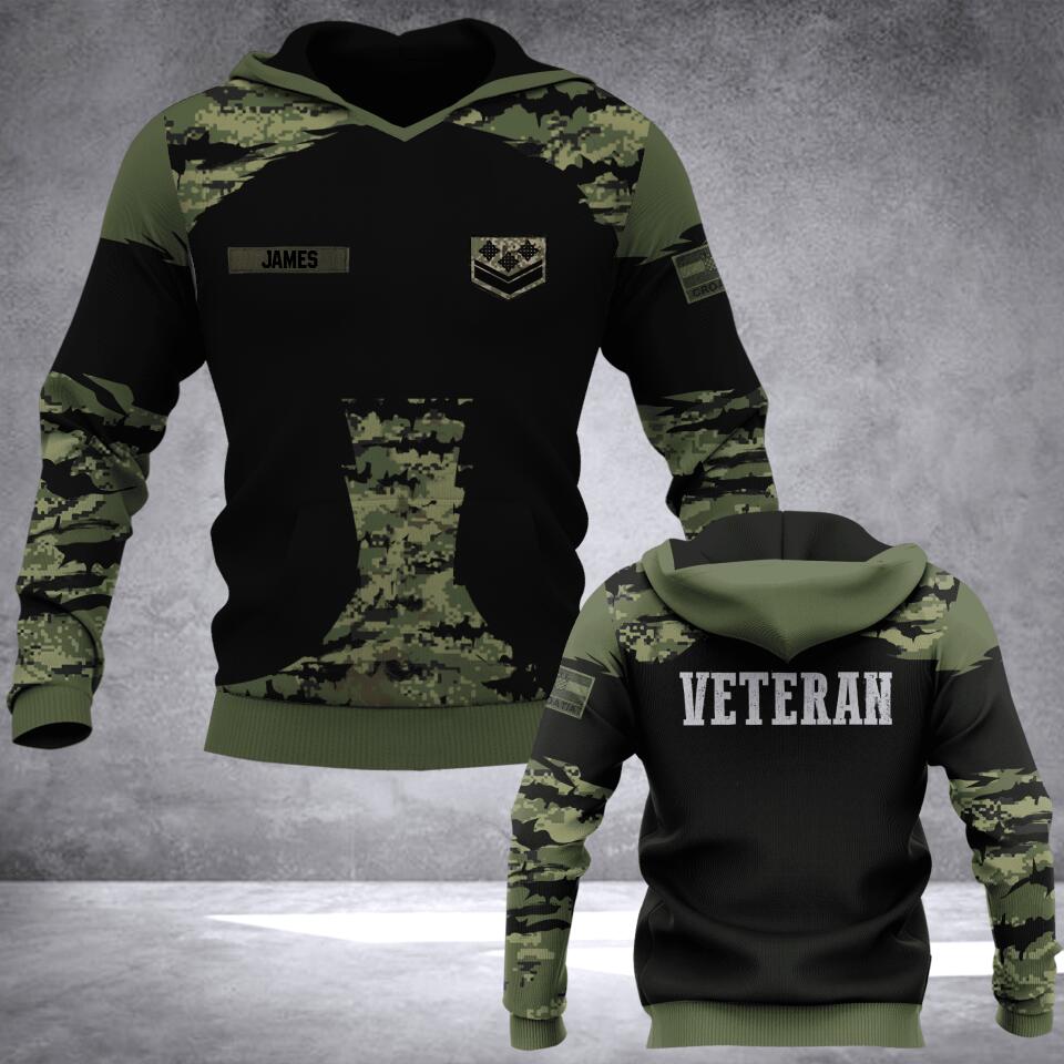 Personalized Croatian Veteran Camo Hoodie 3D Printed QTDT0706