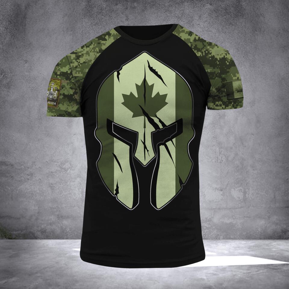Personalized Canadian Army Camo Tshirt or Hoodie 3D Printed QTDT0706