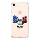 Personalized Owl Transparent Silicone Phonecase Printed NQHQ0606