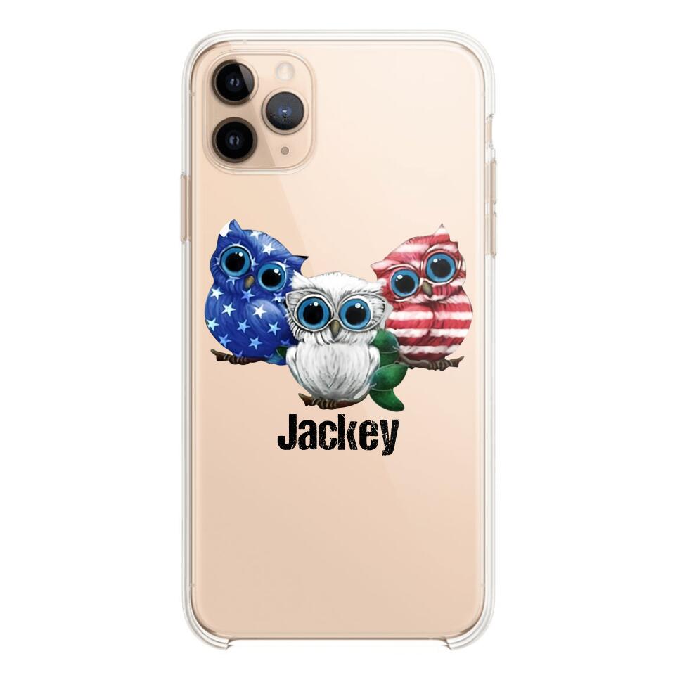 Personalized Owl Transparent Silicone Phonecase Printed NQHQ0606