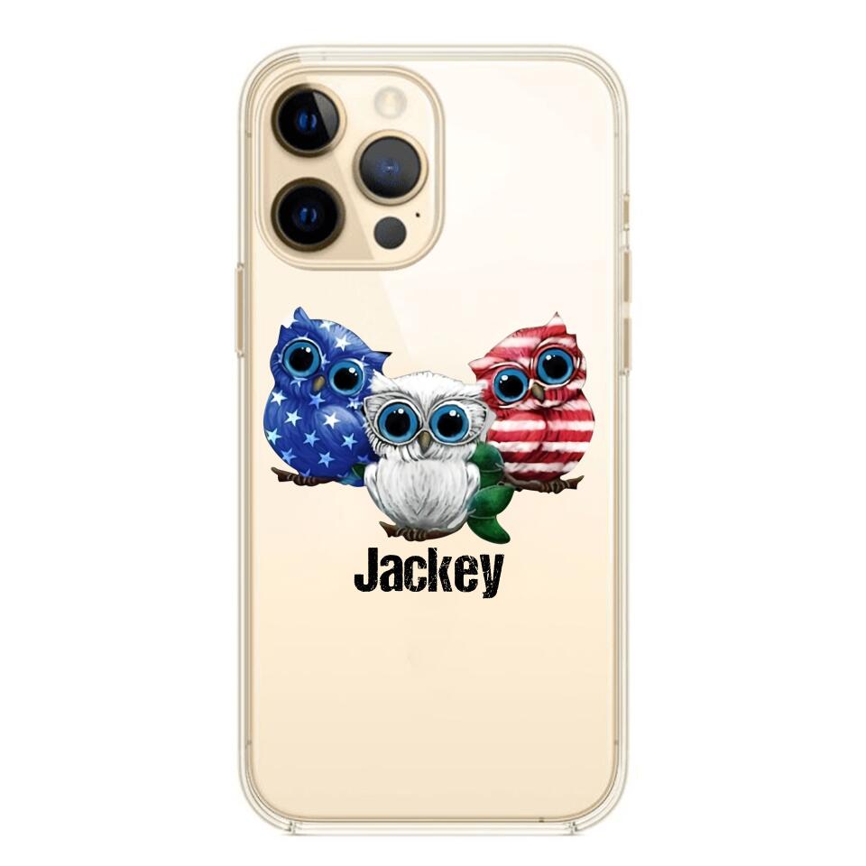 Personalized Owl Transparent Silicone Phonecase Printed NQHQ0606