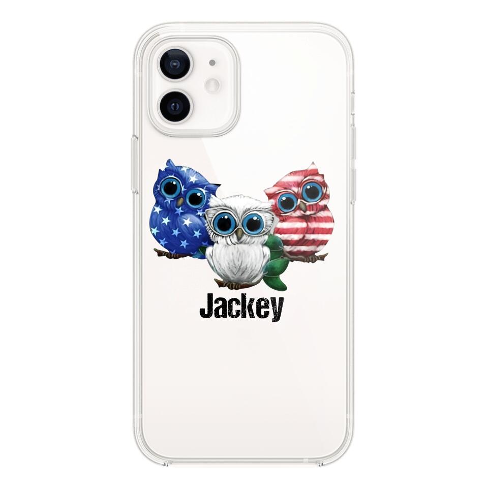 Personalized Owl Transparent Silicone Phonecase Printed NQHQ0606