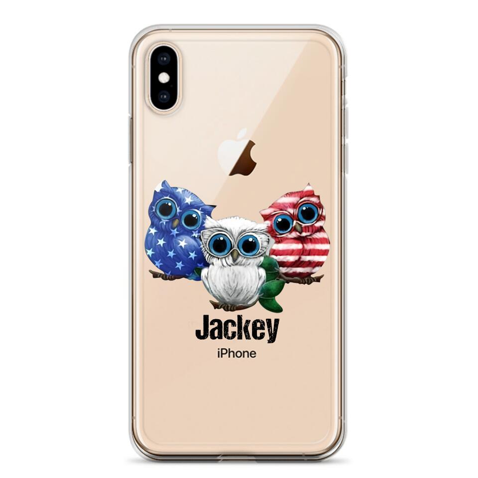 Personalized Owl Transparent Silicone Phonecase Printed NQHQ0606
