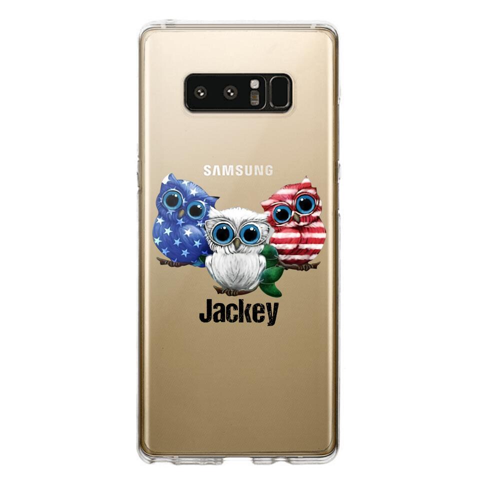 Personalized Owl Transparent Silicone Phonecase Printed NQHQ0606