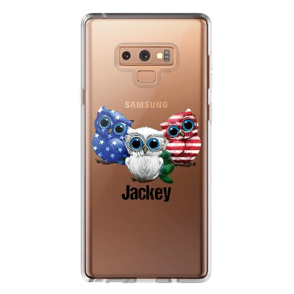 Personalized Owl Transparent Silicone Phonecase Printed NQHQ0606