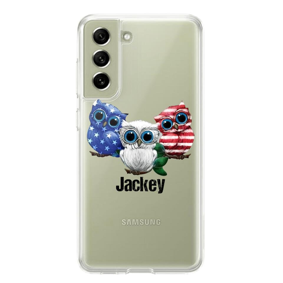 Personalized Owl Transparent Silicone Phonecase Printed NQHQ0606