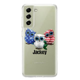 Personalized Owl Transparent Silicone Phonecase Printed NQHQ0606