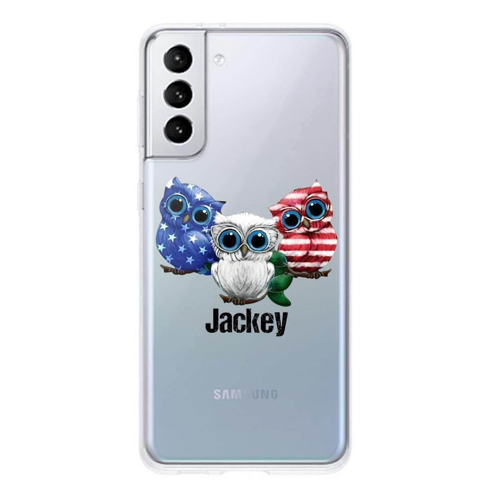 Personalized Owl Transparent Silicone Phonecase Printed NQHQ0606