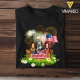 Personalized Horse Lovers US Flag Tshirt Printed NQHC0806