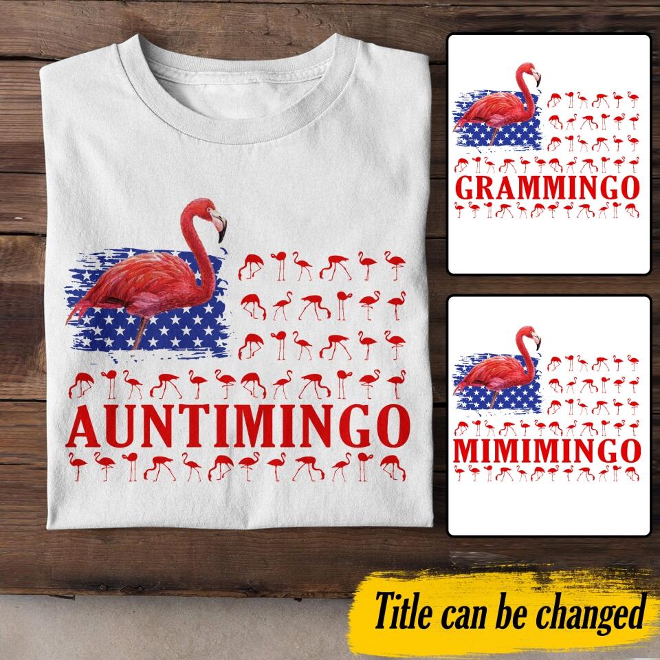 Personalized Flamigo Nickname US Flag Tshirt Printed QTDT0806