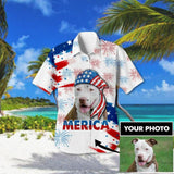Personalized Pitbull US Flag Hawaii Shirt Printed QTHC0806