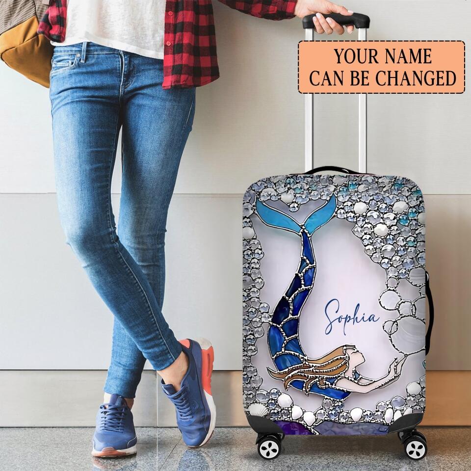 Personalized Mermaid Luggage Cover Printed NQHY0806