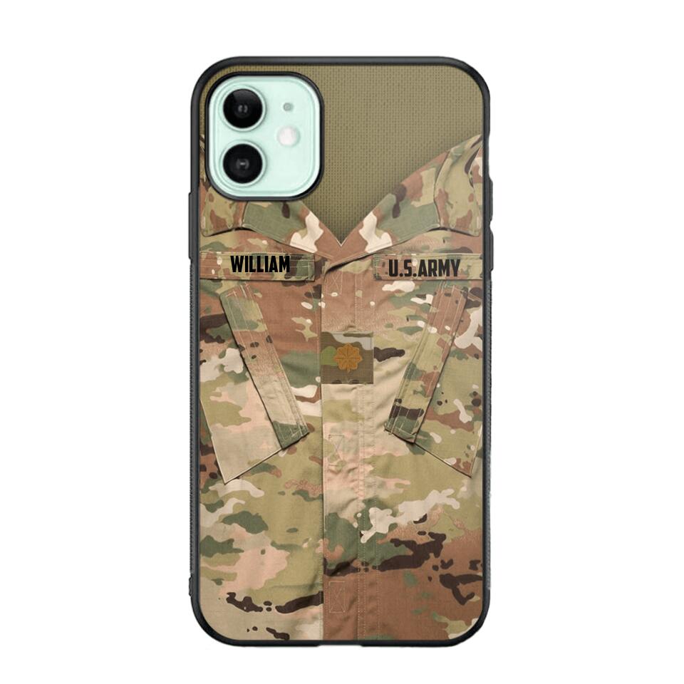 Personalized U.S Soldier Phone Case Printed 22JUL-HQ08