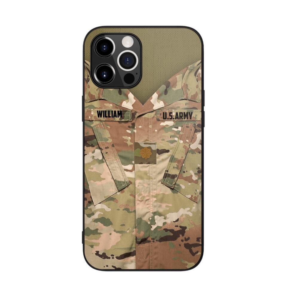 Personalized U.S Soldier Phone Case Printed 22JUL-HQ08