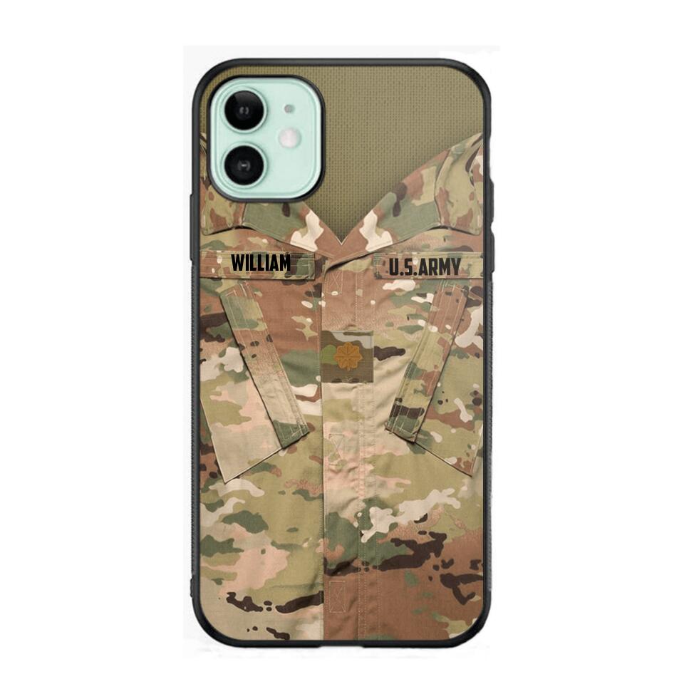 Personalized U.S Soldier Phone Case Printed 22JUL-HQ08