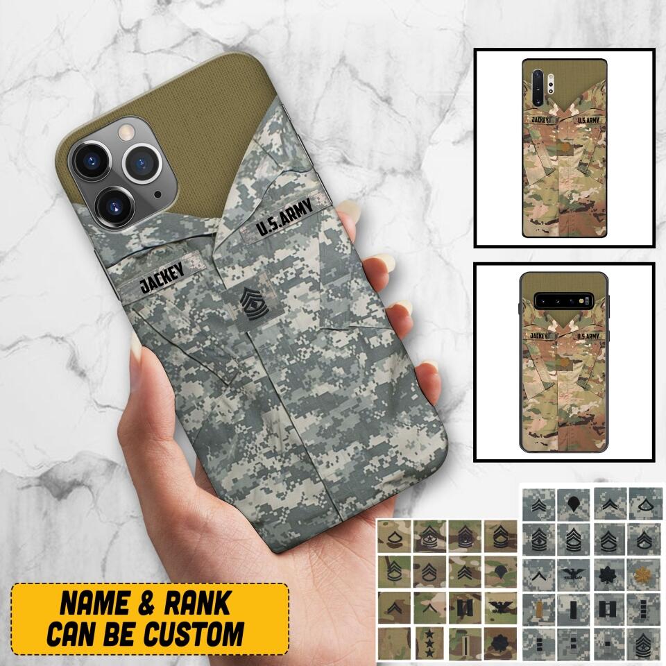 Personalized U.S Soldier Phone Case Printed 22JUL-HQ08