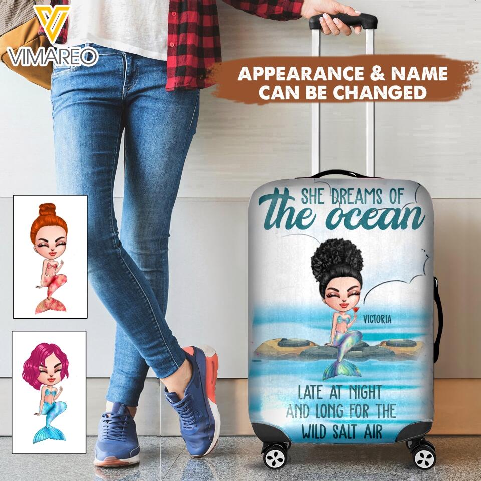 Personalized Mermaid Luggage Cover Printed NQC0906
