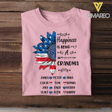Personalized Happiness Is Being A Grandma Tshirt Printed 22JUL-HC09
