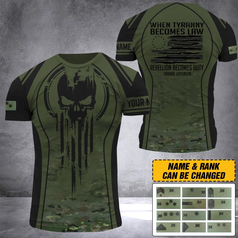 DH Personalized Spanish Veterans/Soldier Tshirt 3D Printed DT0906