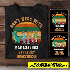 Personalized Don't Mess With Grandmasaurus You'll Jurasskiced Tshirt Printed QTHC1006