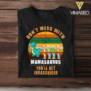 Personalized Don't Mess With Grandmasaurus You'll Jurasskiced Tshirt Printed QTHC1006