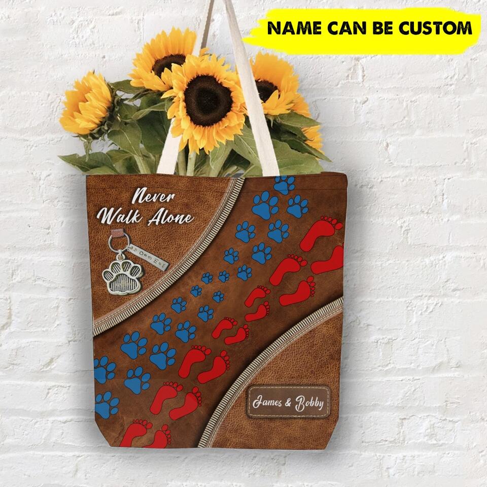 PERSONALIZED NEVER WALK ALONE CUTSOME NAME TOTE BAG NQHC1006