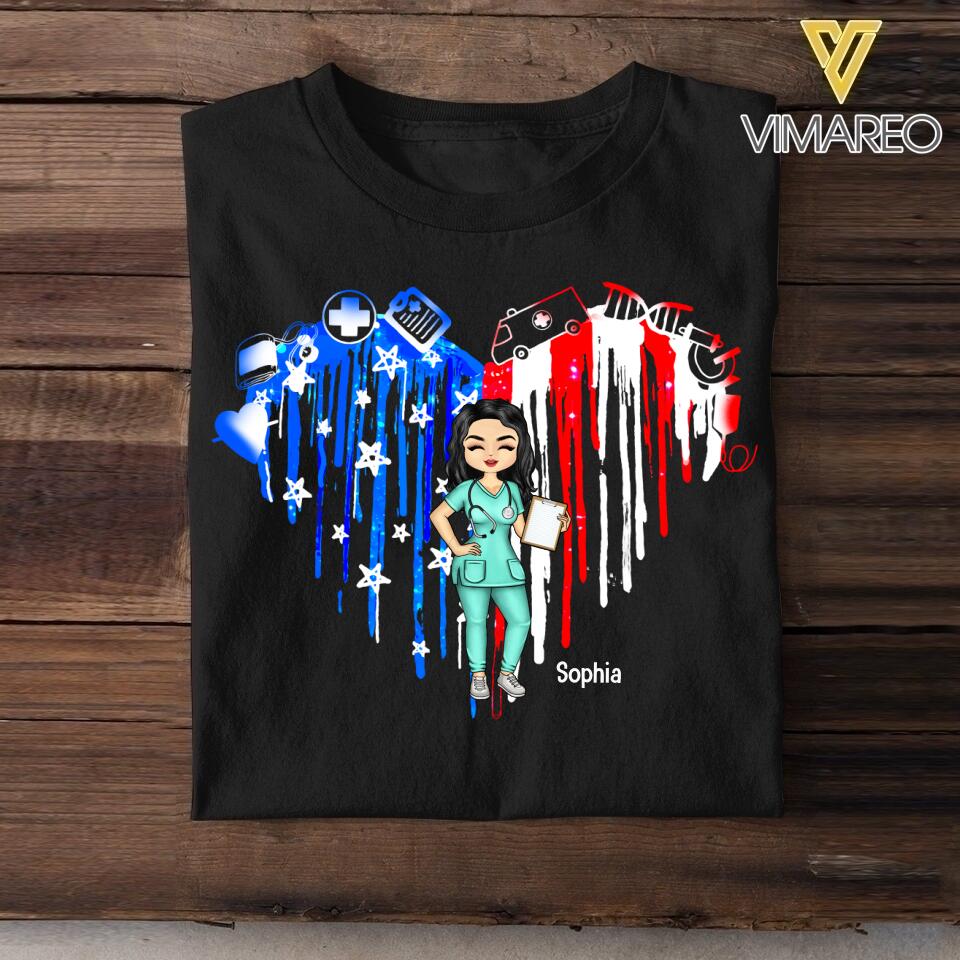 Personalized Heart Nurse Tshirt Printed NGHQ1306