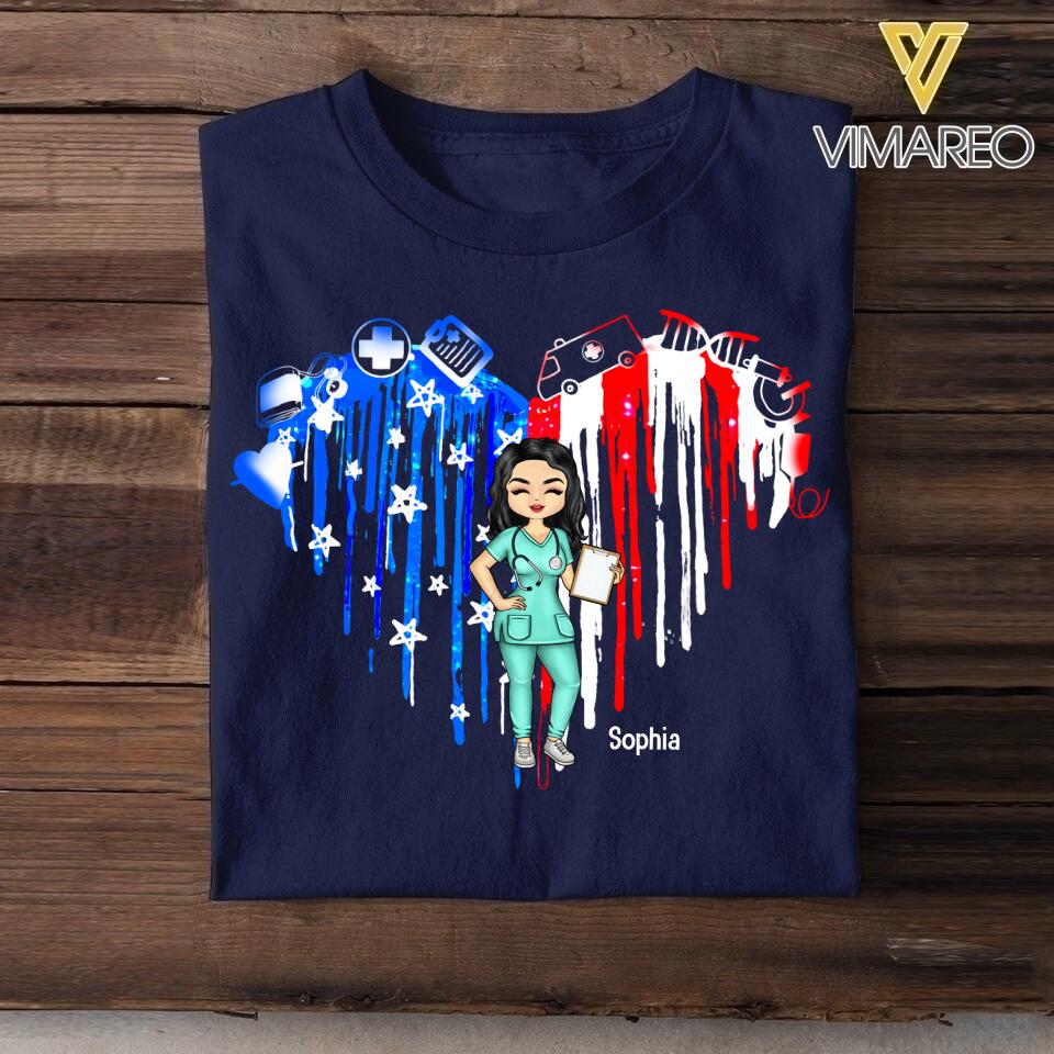 Personalized Heart Nurse Tshirt Printed NGHQ1306