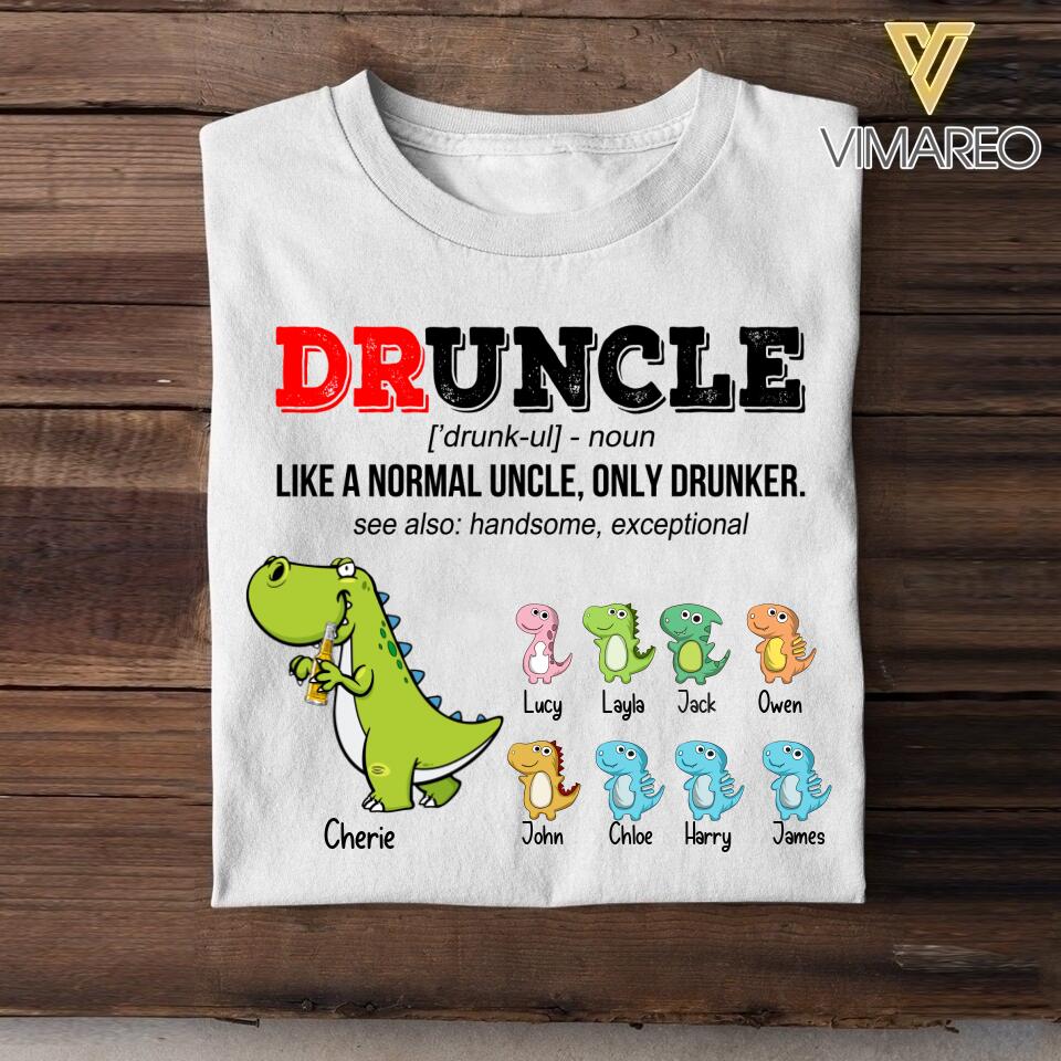 Personalized Druncle Like A Normal Uncle Only Drunker  Kid Tshirt Printed QTDT1306